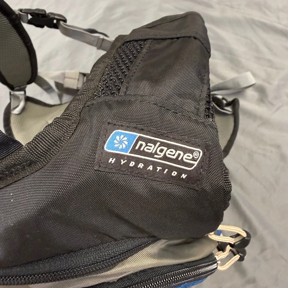 JanSport Nalgene Hydration Backpack Blue Grey Hiking Trail Running Pack